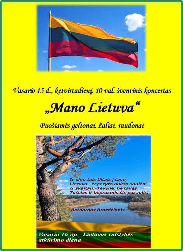 Švęskime kartu Vasario 16-ąja – Lietuvos valstybės atkūrimo dieną!